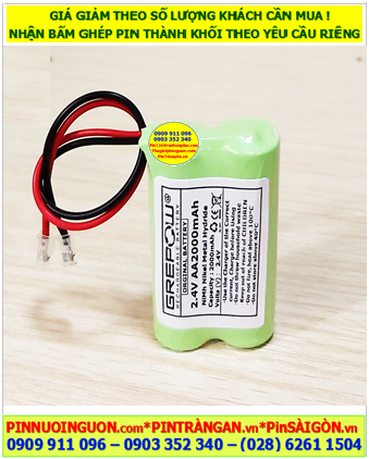 Pin sạc 2.4v-AA2000mAh, Pin nuôi nguồn 2.4v-AA2000mAh, Pin sạc công nghiệp chất lượng cao GREPOW 2.4v-AA2000mAh